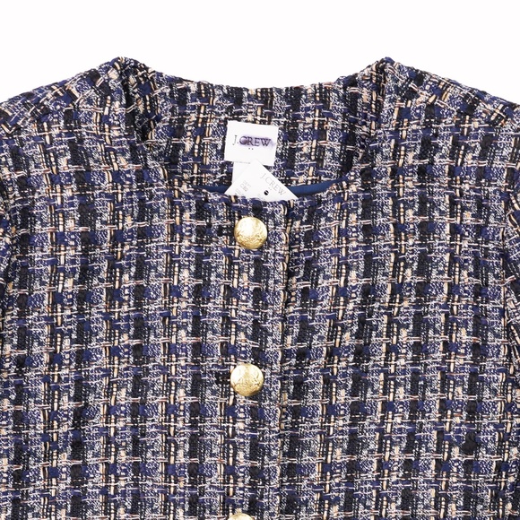 New JCREW Tweed Lady Jacket in Tweed Black Navy - Picture 6 of 6